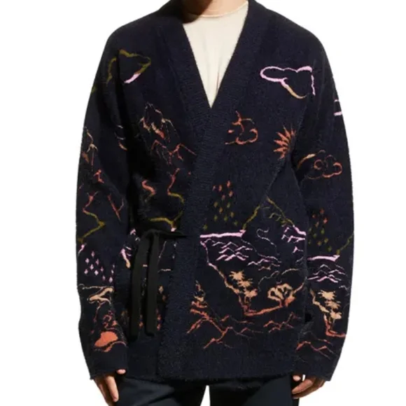 cotch & Soda Men's Jacquard Kimono Cardigan Sweater - Picture 7 of 14